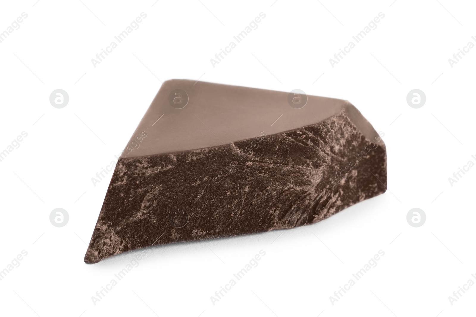 Photo of Piece of dark chocolate isolated on white