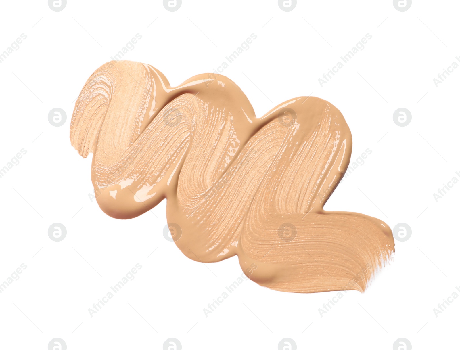 Photo of Smear of skin foundation isolated on white, top view