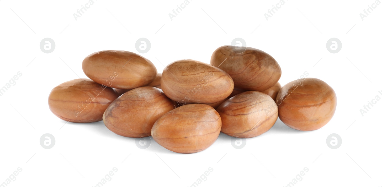 Photo of Fresh raw jackfruit seeds on white background