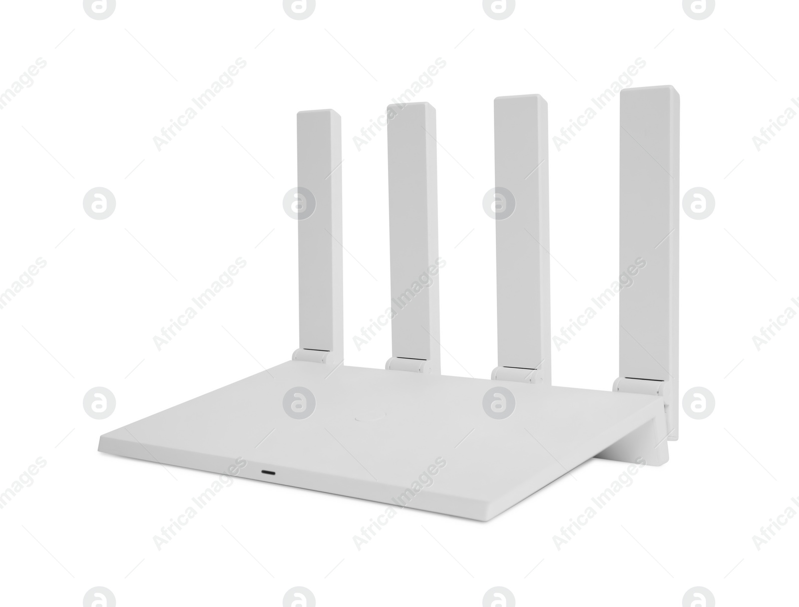 Photo of One modern Wi-Fi router isolated on white