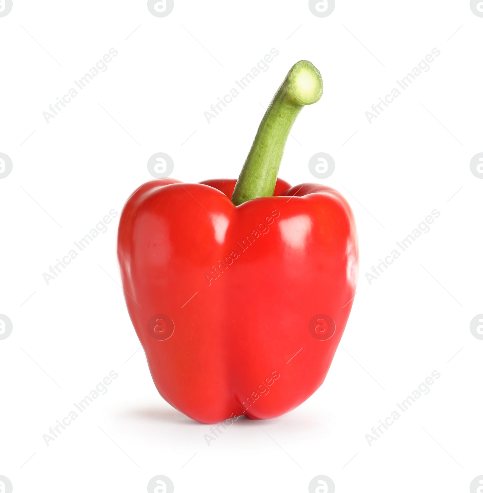 Photo of Tasty ripe red bell pepper on white background