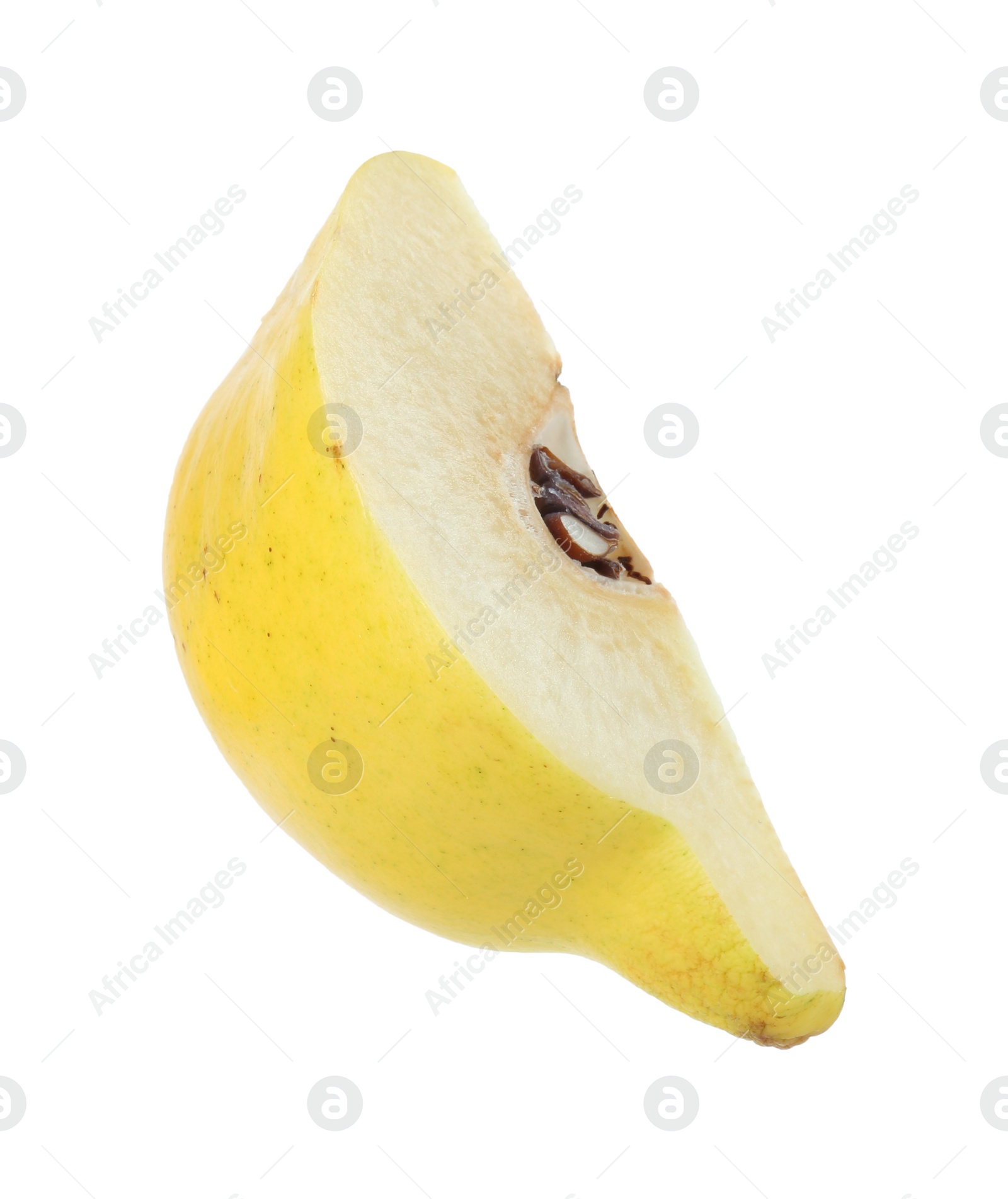 Photo of Piece of fresh ripe quince isolated on white