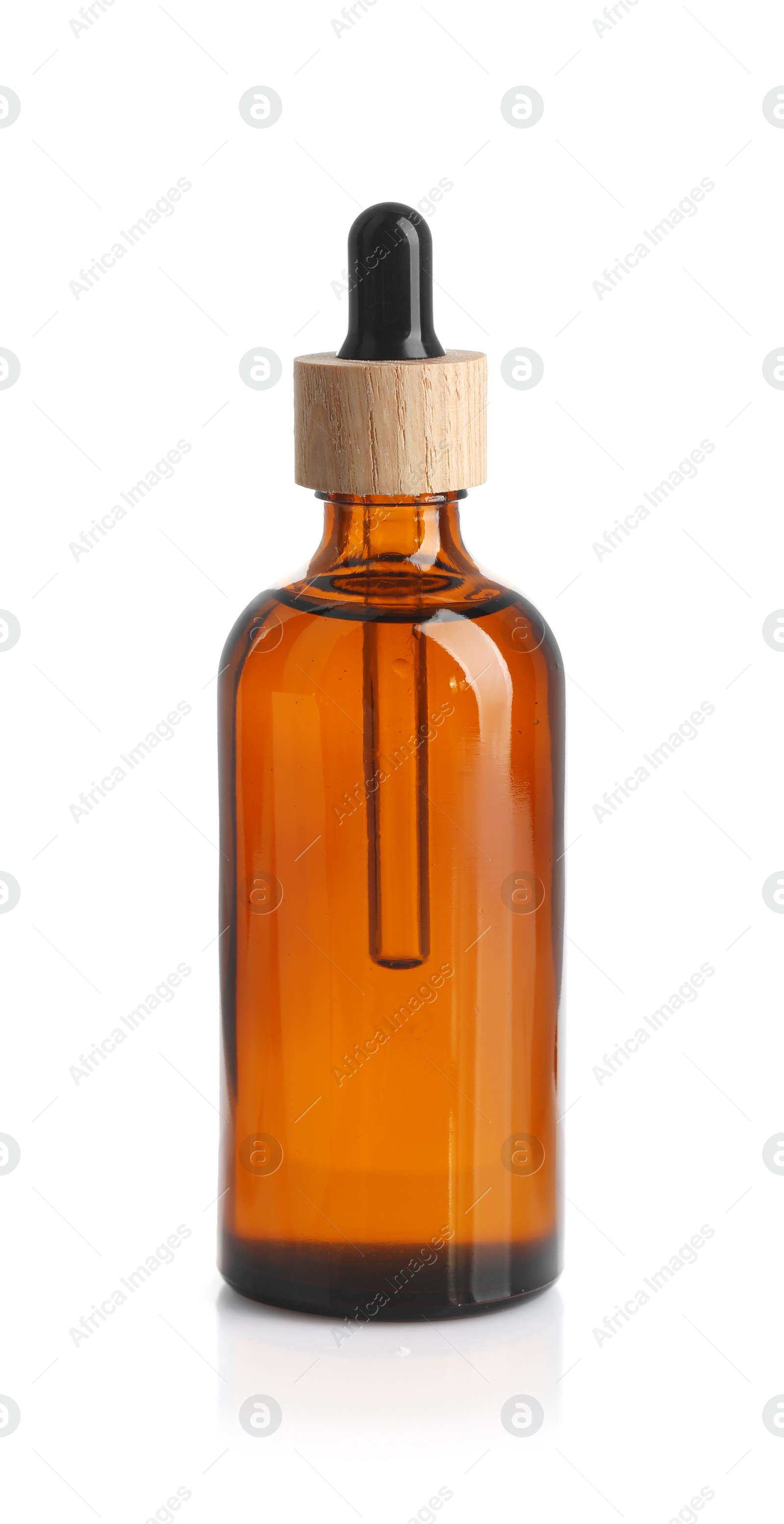 Photo of Glass bottle of tincture isolated on white