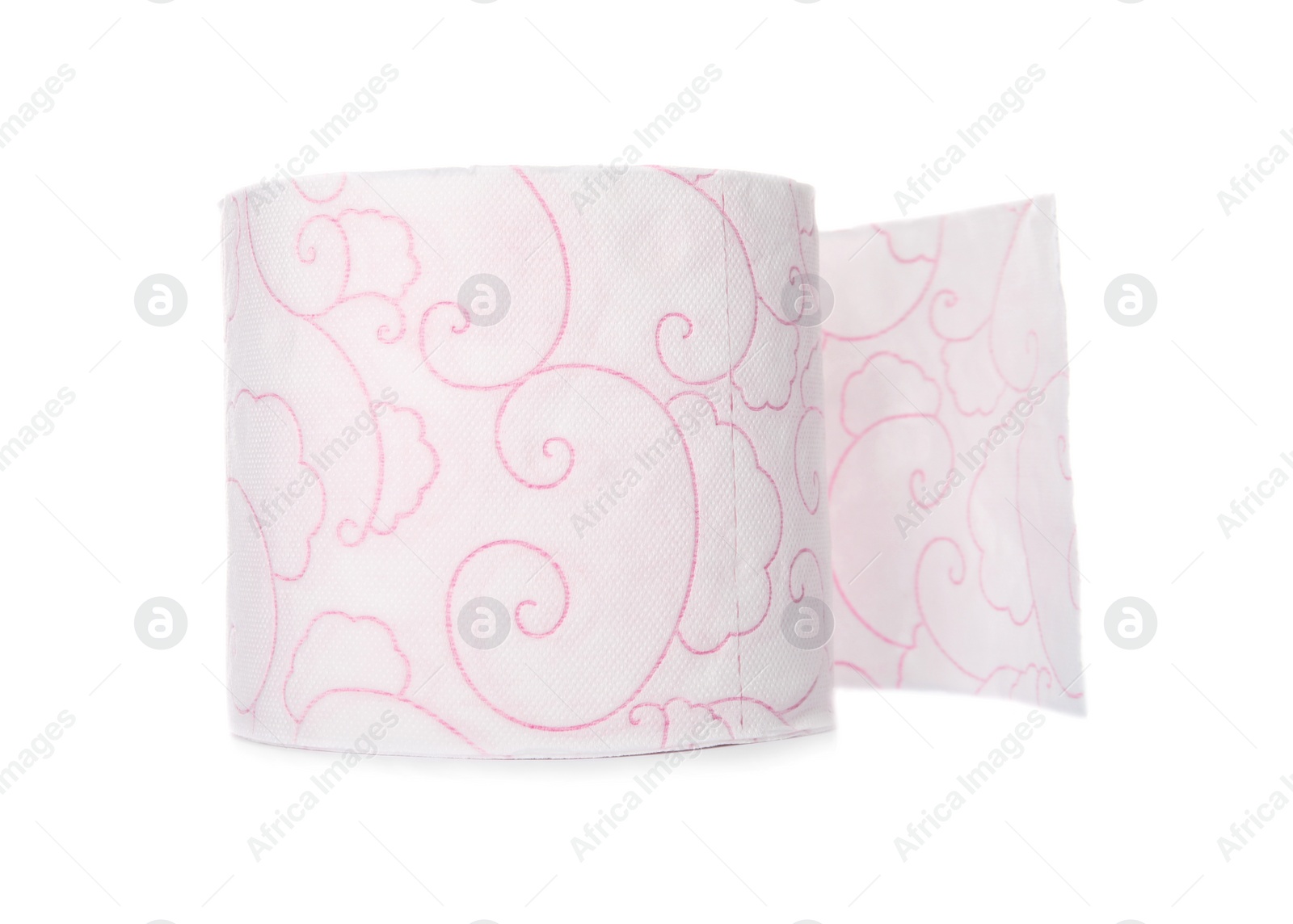 Photo of Color toilet paper roll on white background