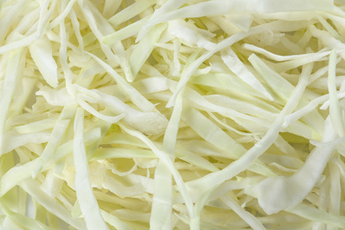 Chopped fresh ripe cabbage as background, closeup