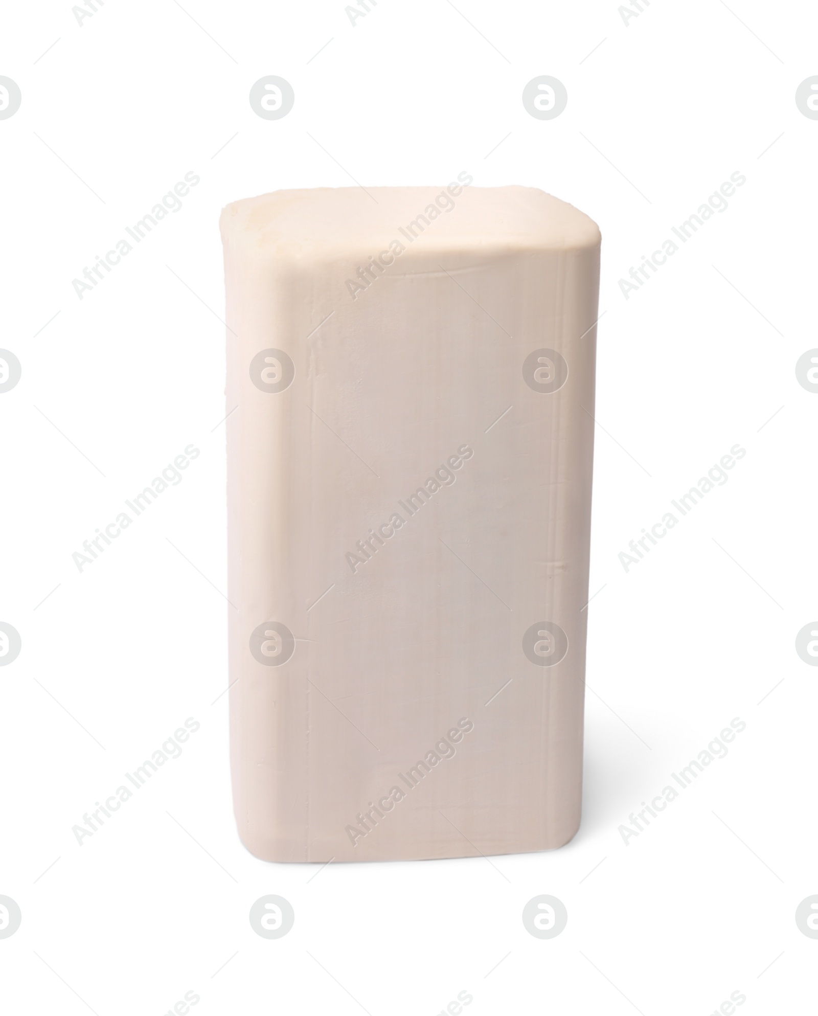 Photo of Block of compressed yeast isolated on white