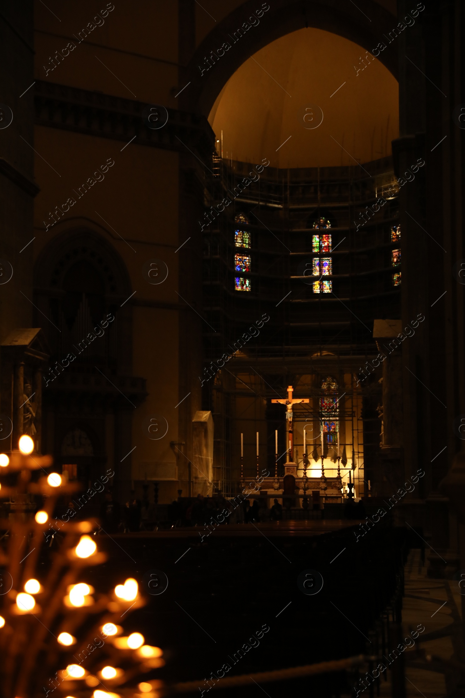 Photo of Florence, Italy - February 8, 2024: Interior of Santa Maria Del Fiore cathedral