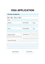 Illustration of Empty visa application form for immigration, illustration