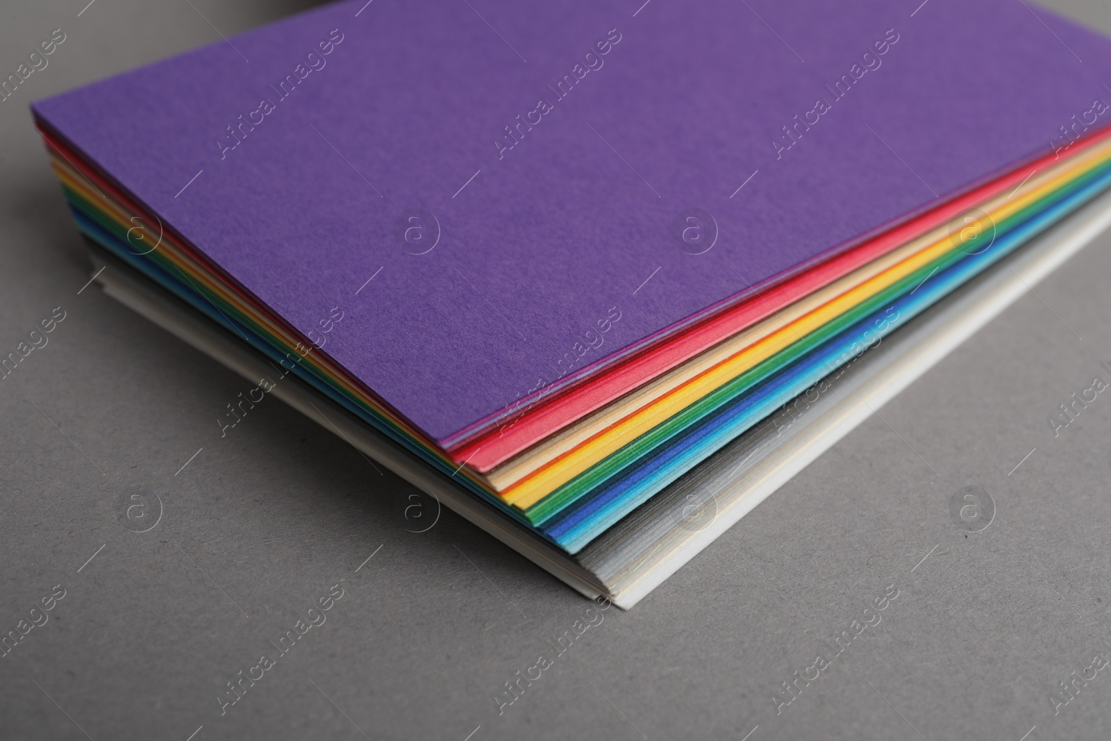 Photo of Color palette on grey background, closeup. Professional samples