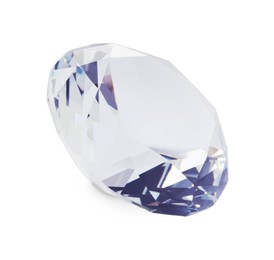 Beautiful dazzling diamond isolated on white. Precious gemstone