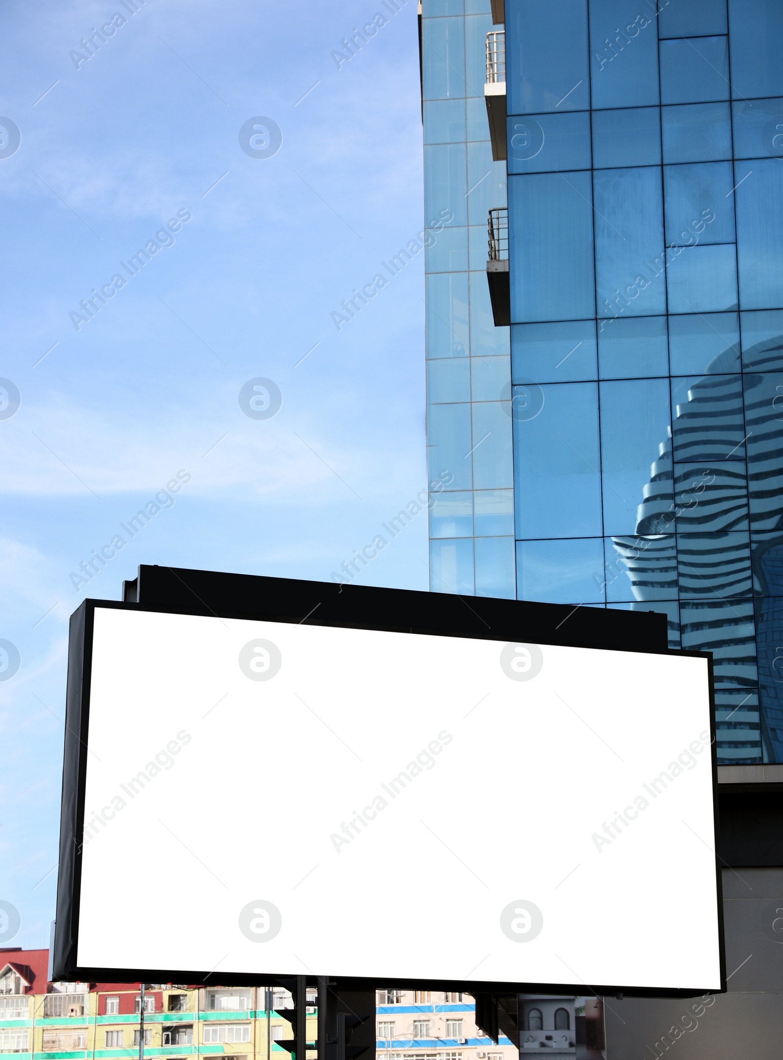 Image of Empty signboard in city. Mock-up for design