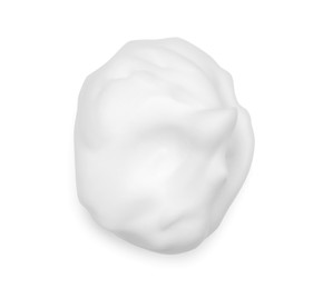 Photo of Heap of shaving foam isolated on white, top view