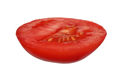 Slice of fresh ripe tomato isolated on white