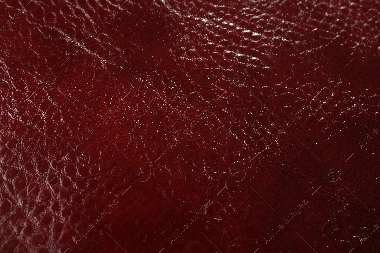 Photo of Beautiful red leather as background, above view