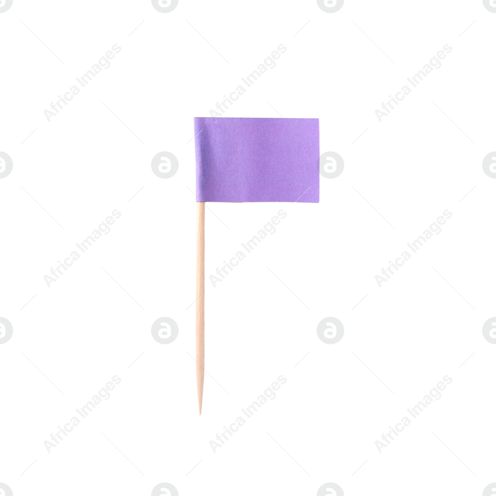 Photo of Small purple paper flag isolated on white