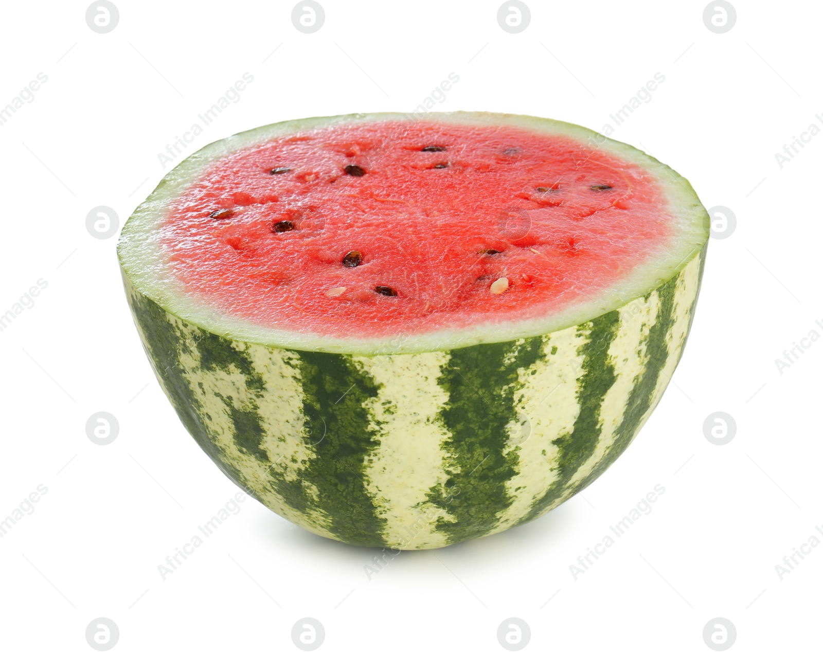 Photo of Half of delicious watermelon isolated on white