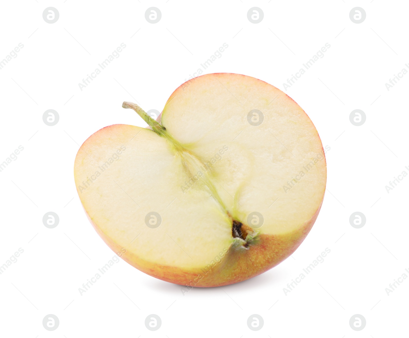 Photo of Half of juicy apple on white background