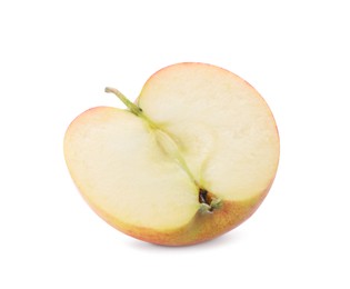 Photo of Half of juicy apple on white background