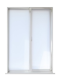 Modern open plastic window on white background