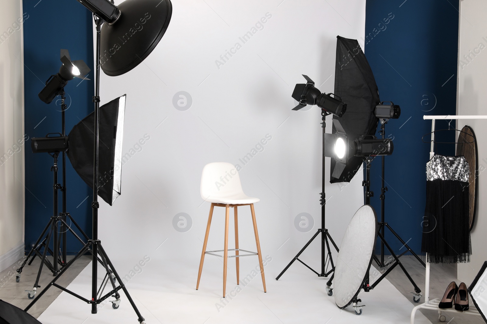 Photo of Photo studio interior with set of professional equipment
