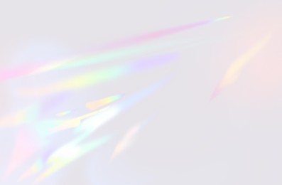 Illustration of Rainbow pastel colors on white background. Light refraction effect