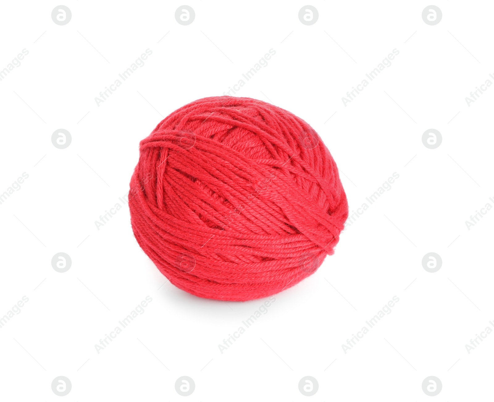 Photo of Soft red woolen yarn isolated on white