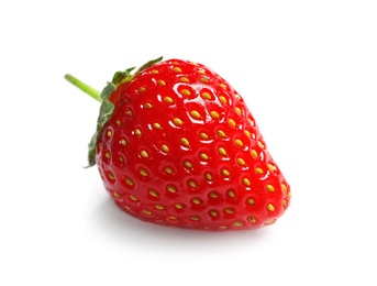 Photo of Fresh ripe red strawberry on white background