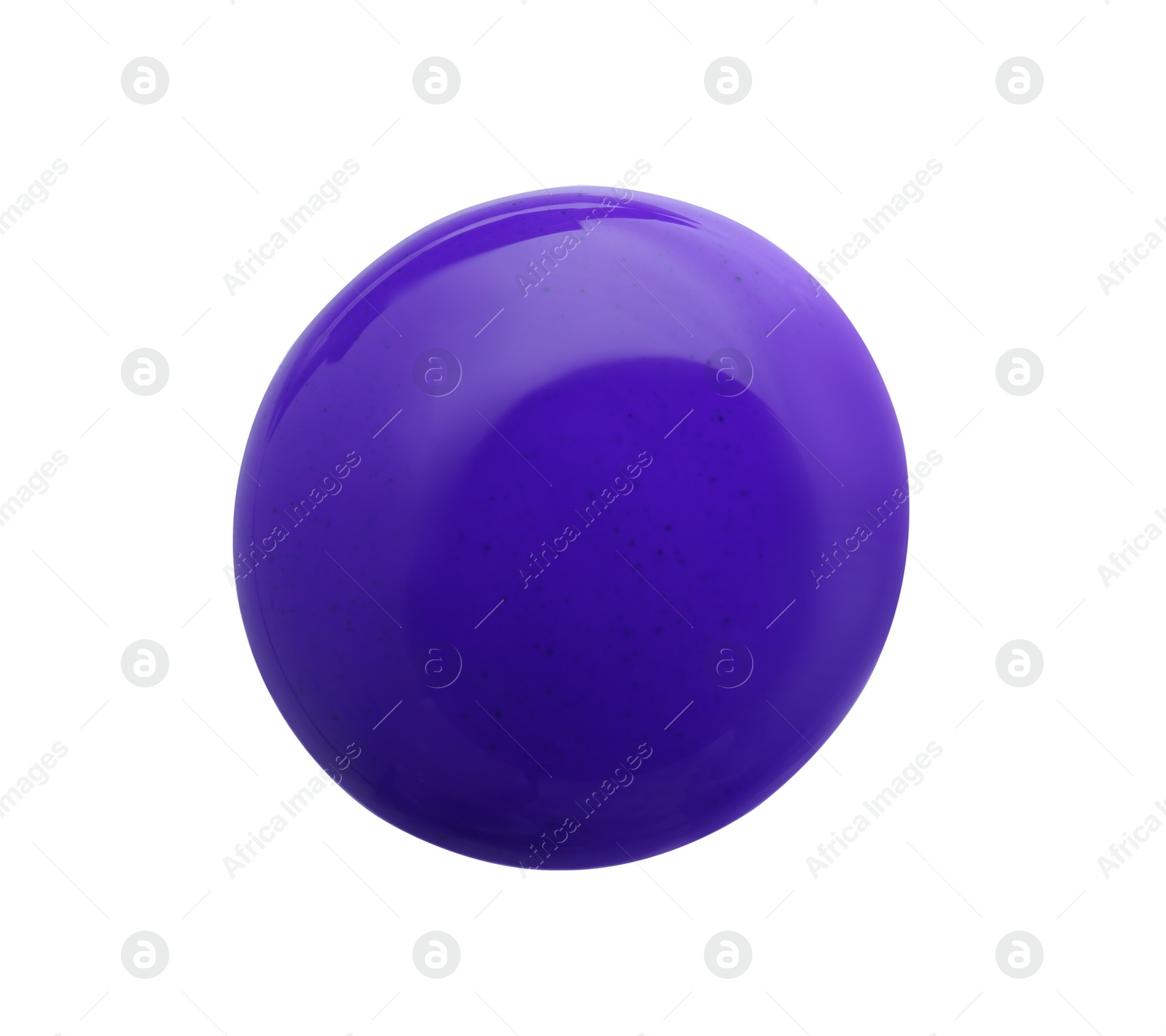 Photo of Sample of purple paint on white background, above view