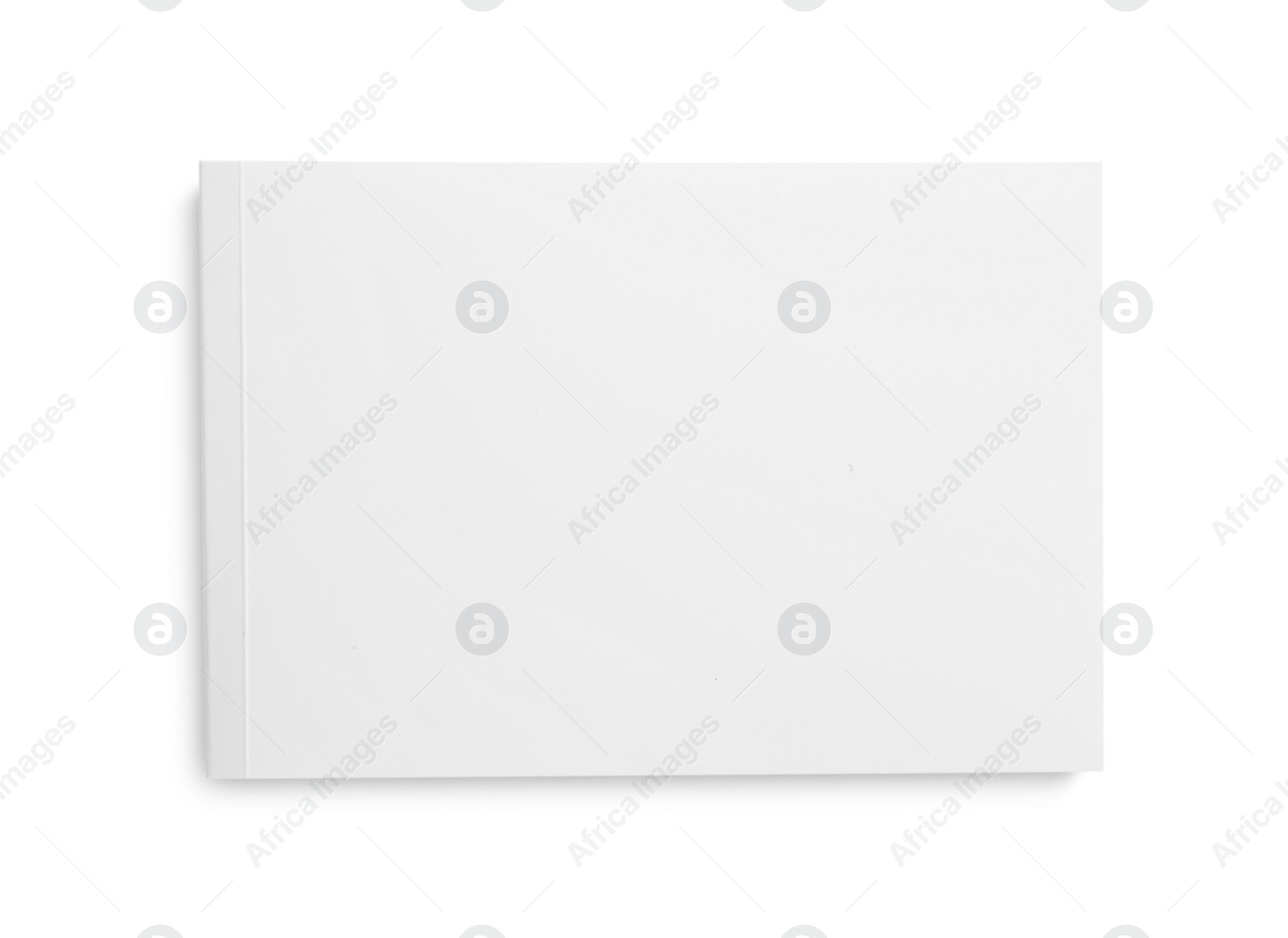 Photo of Blank paper brochure isolated on white, top view. Mockup for design