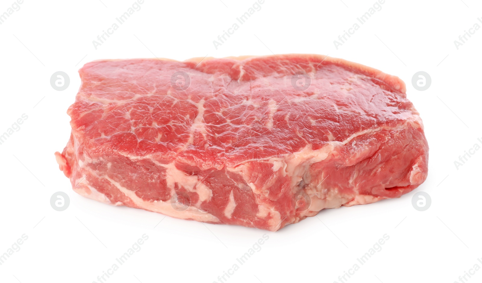 Photo of Steak of raw beef meat isolated on white