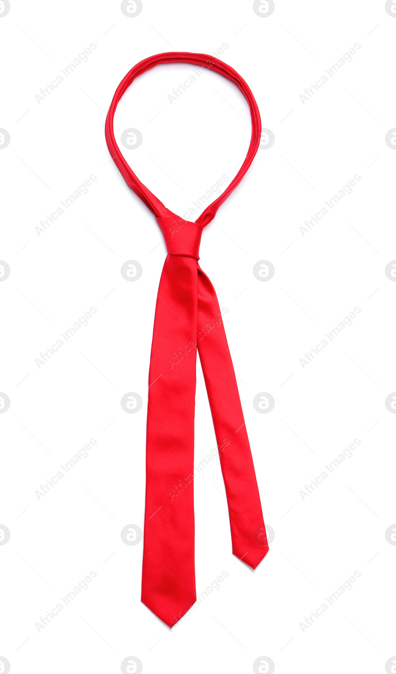 Photo of Classic red male necktie isolated on white