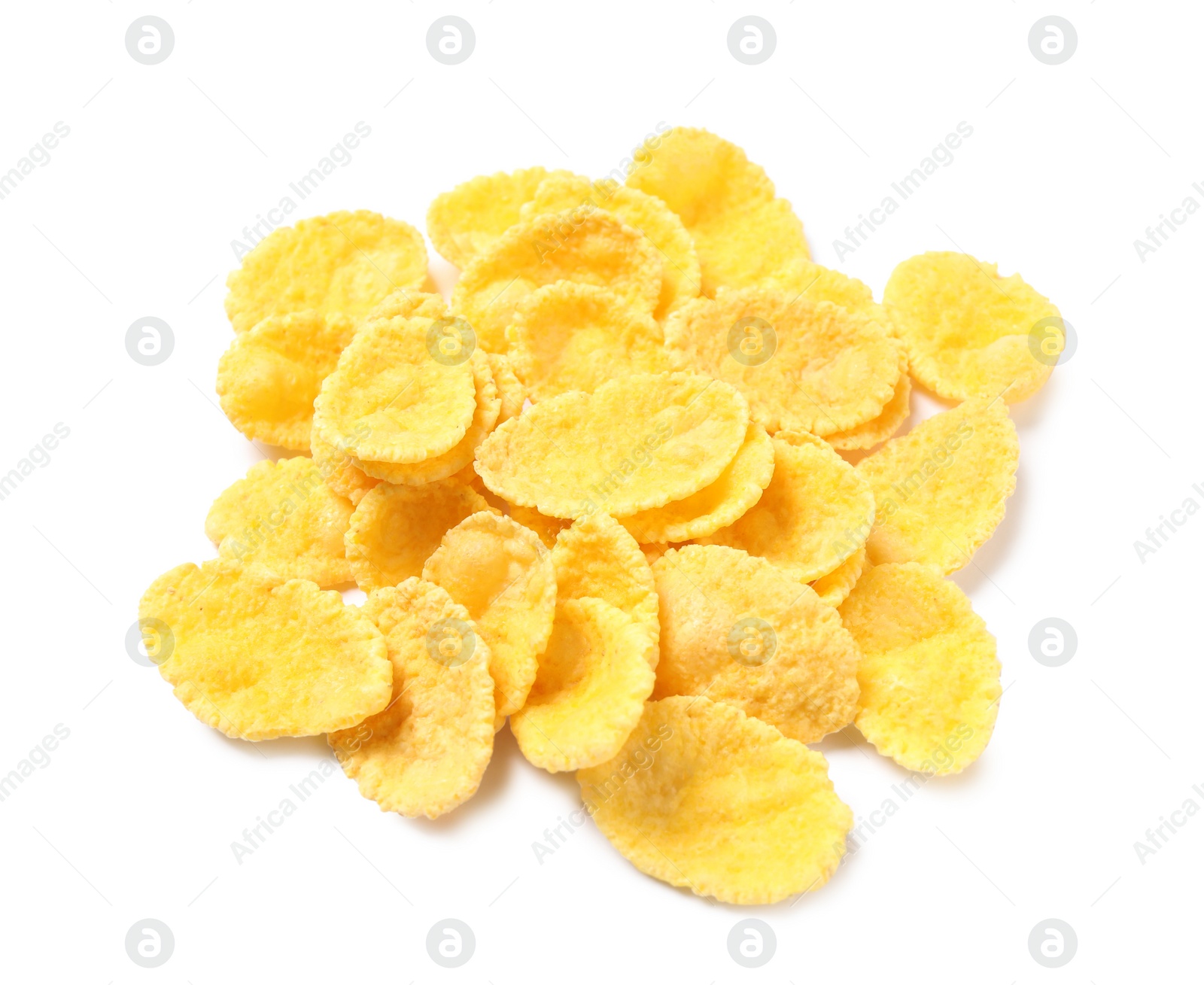 Photo of Tasty crispy corn flakes isolated on white