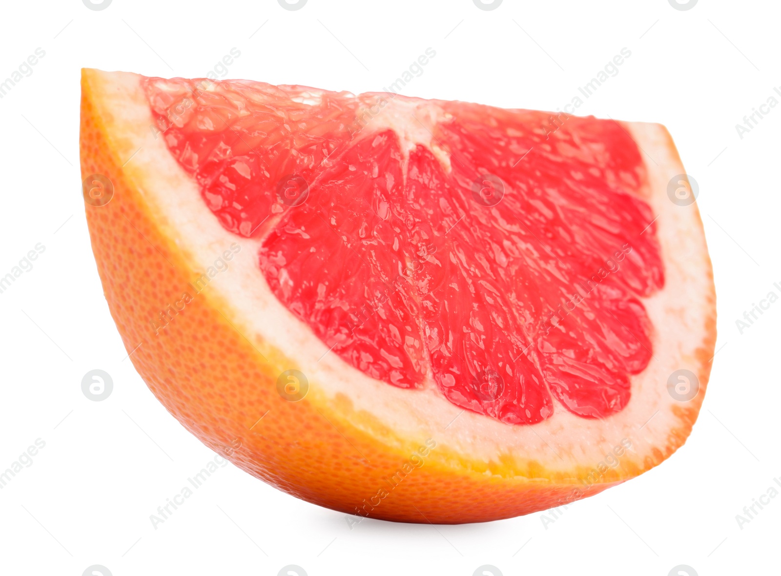 Photo of Cut ripe grapefruit isolated on white. Citrus fruit