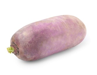 Photo of Ripe purple daikon radish isolated on white