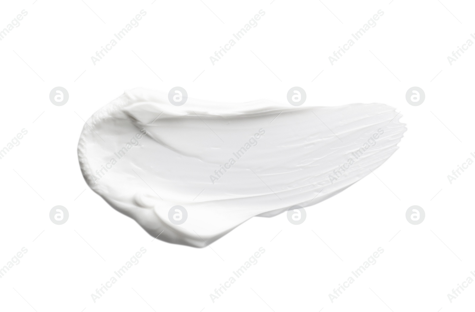 Photo of Sample of facial cream isolated on white, top view