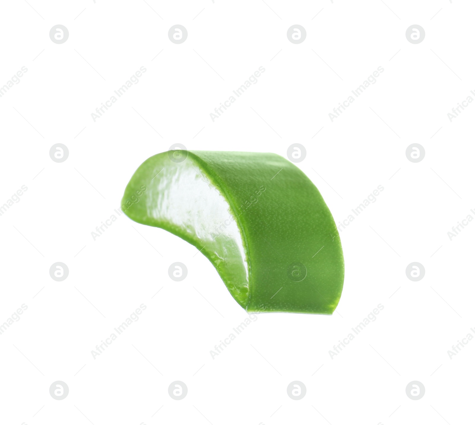 Photo of Aloe vera slice on white background