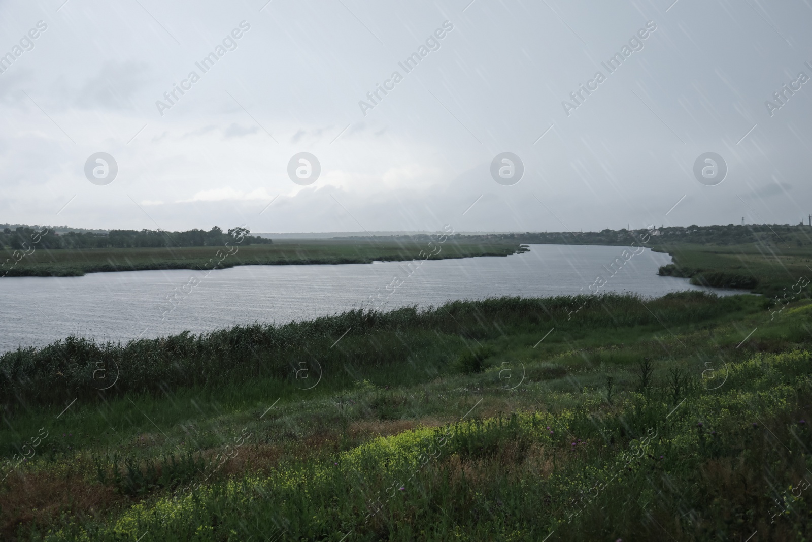 Photo of Beautiful view of river on rainy day