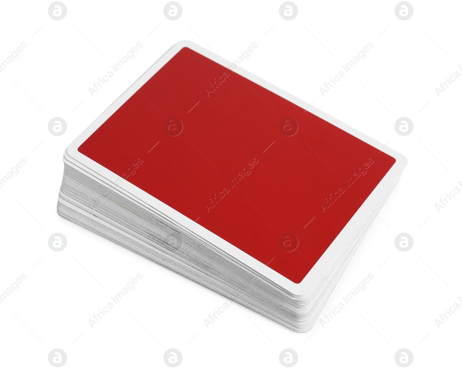 Photo of Deck of playing cards on white background