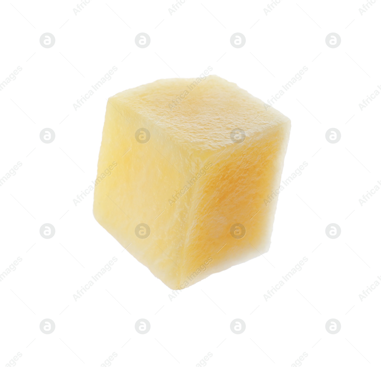 Photo of Tasty ripe mango cube isolated on white