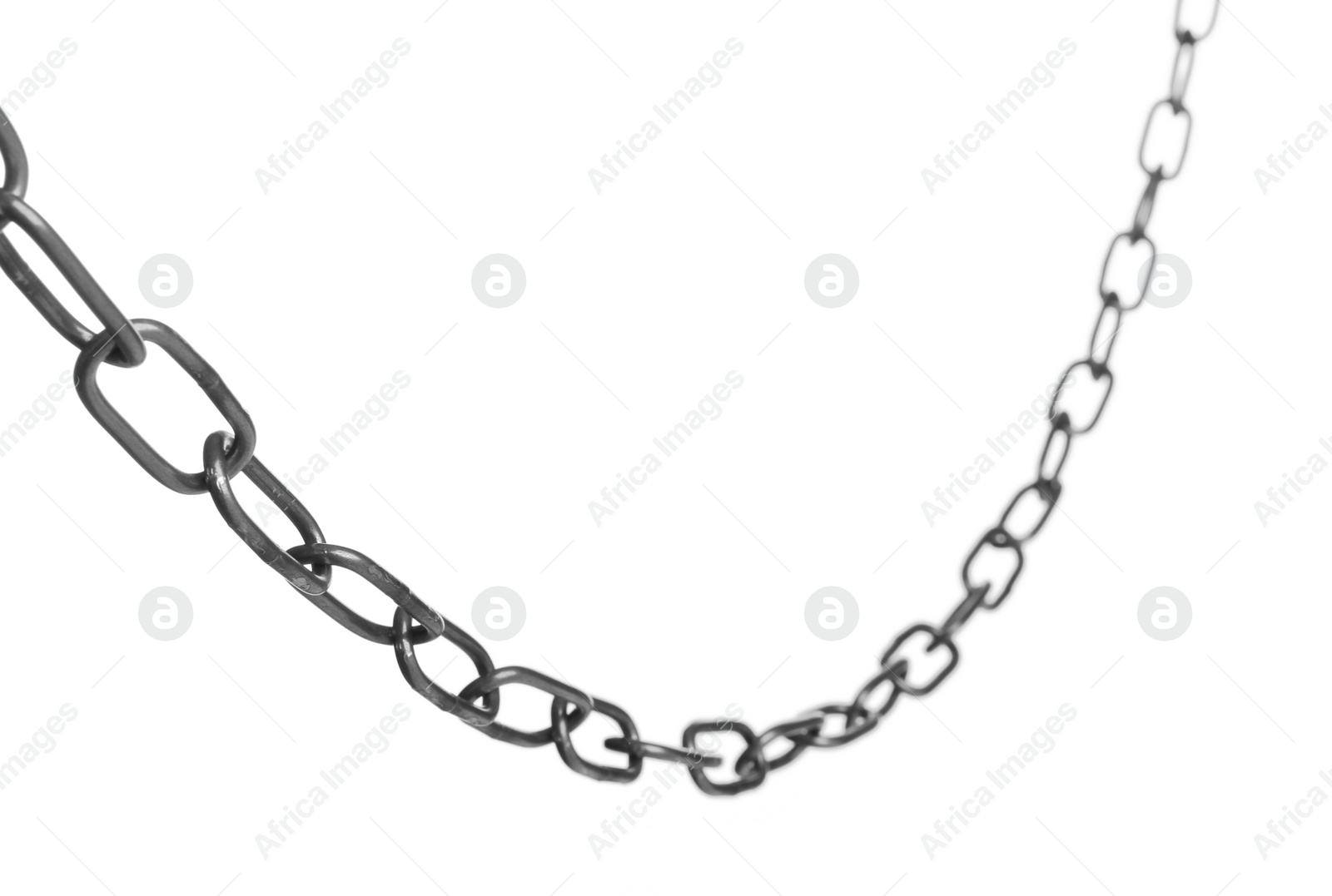 Photo of One common metal chain isolated on white