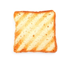 Photo of Slice of delicious toasted bread isolated on white