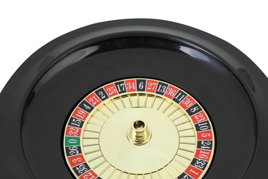 Roulette wheel isolated on white. Casino game