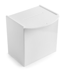 One ballot box isolated on white. Election time