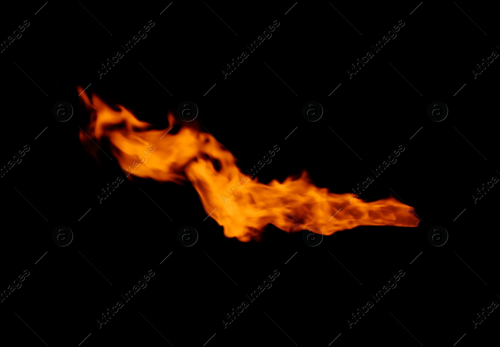 Photo of Beautiful bright fire flames on black background