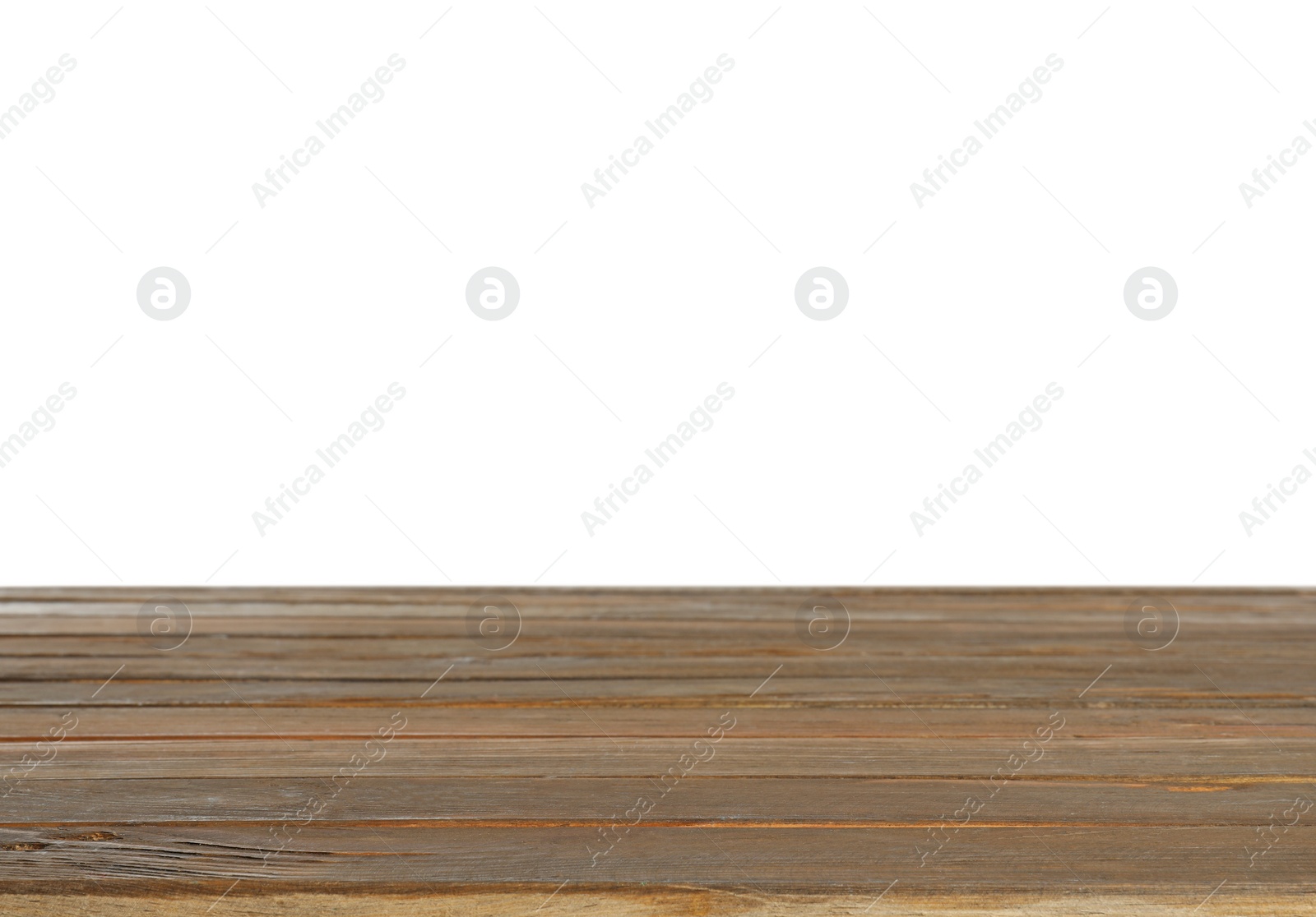 Photo of Empty wooden table on white background. Mockup for design