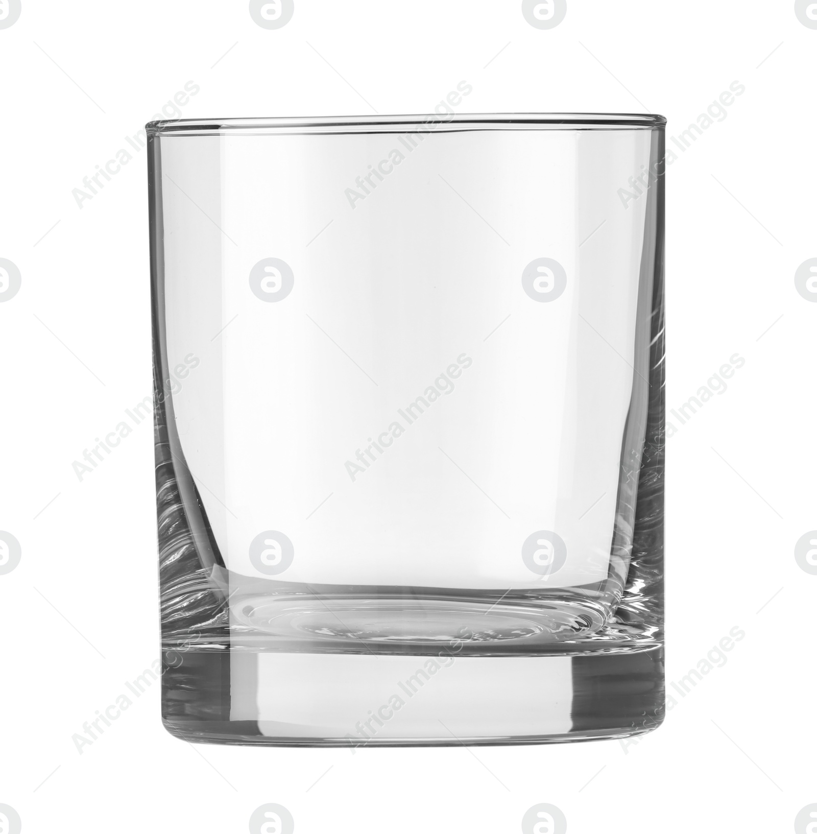 Photo of Empty glass for whiskey isolated on white