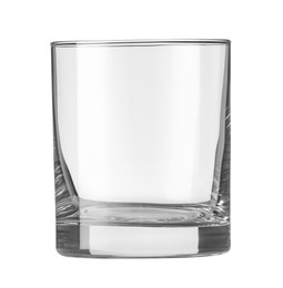 Photo of Empty glass for whiskey isolated on white