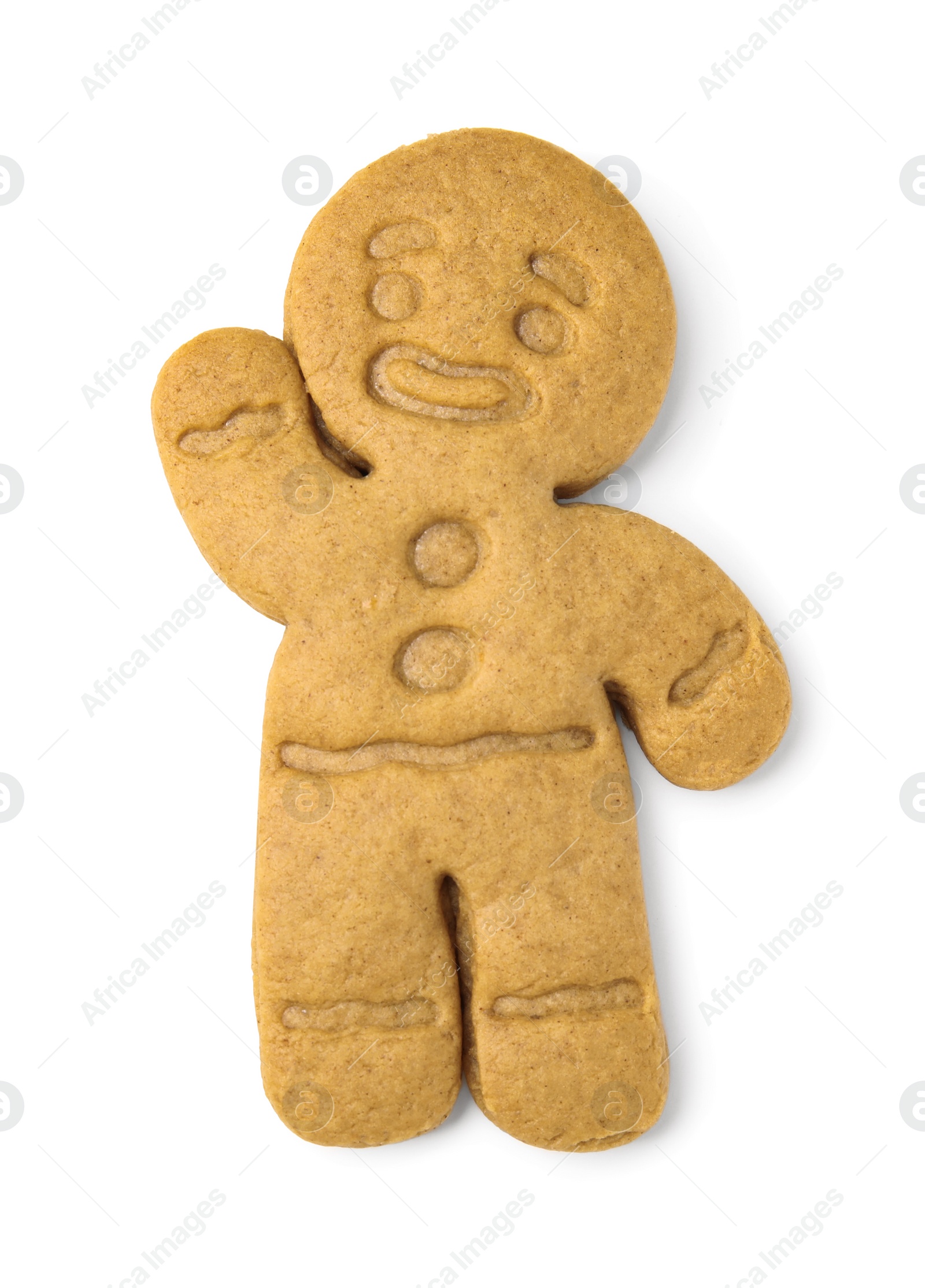 Photo of Tasty cookie on white background, top view