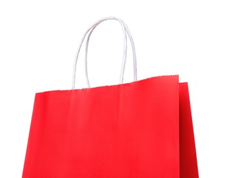 Red gift paper bag on white background