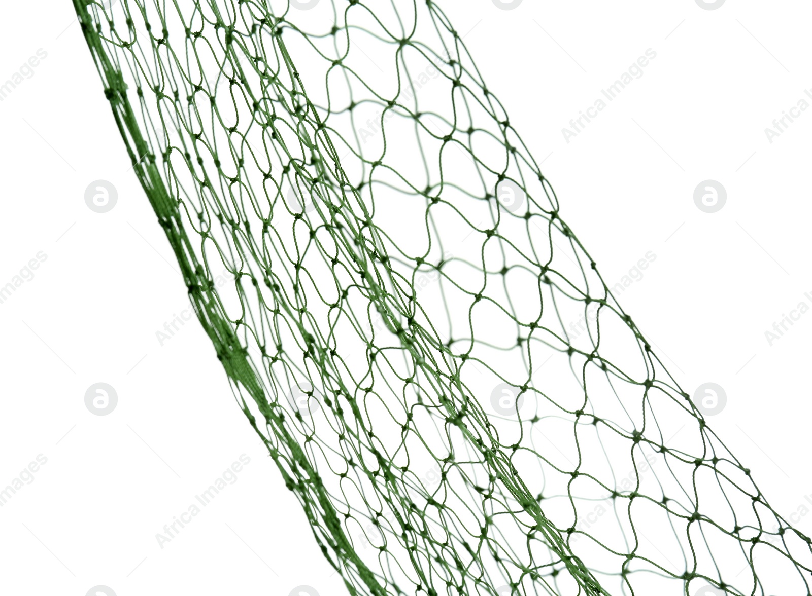 Photo of Fishing net on white background, closeup view